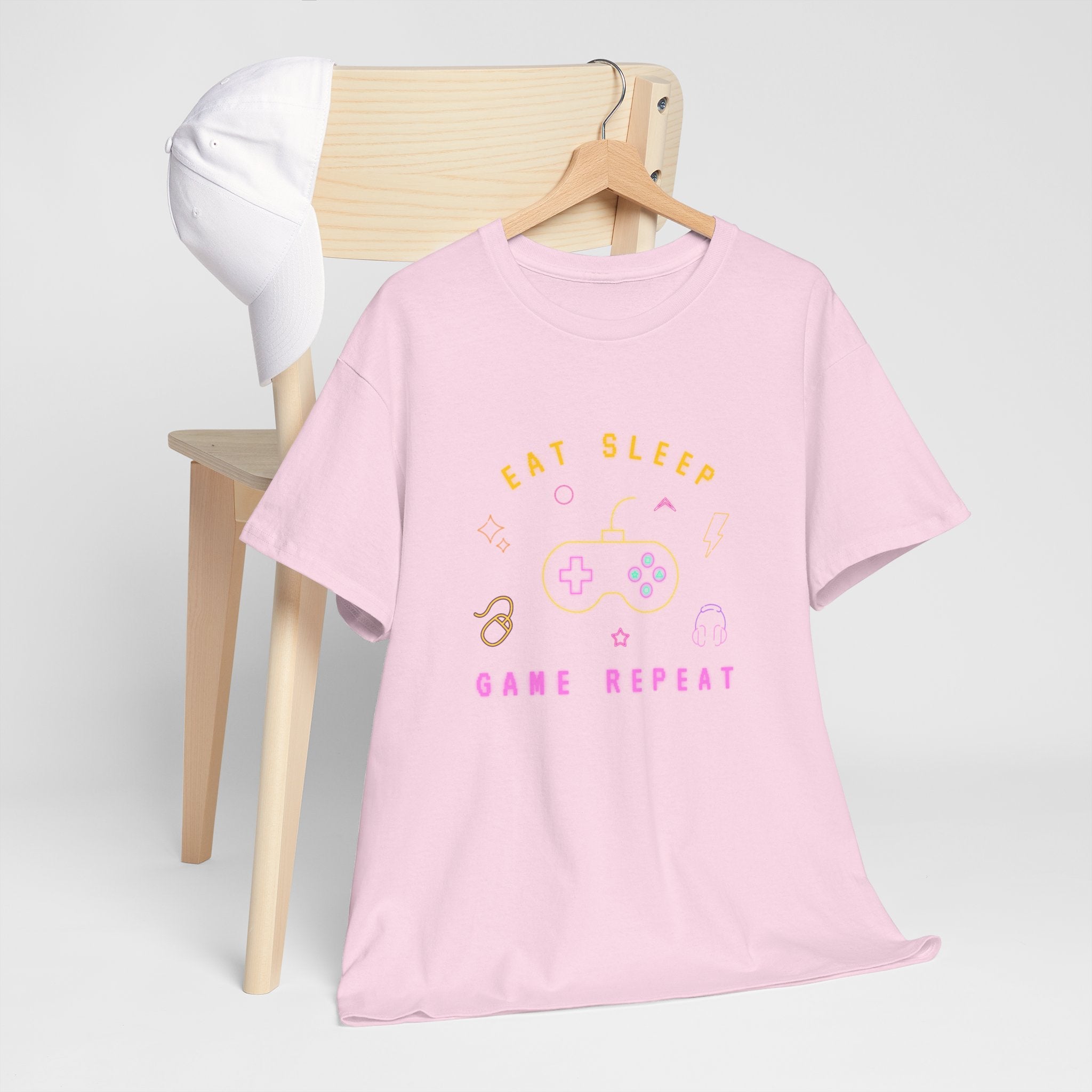 Gamer Vibes Unisex Tee - Eat Sleep Game Repeat, Video Game Shirt, Casual Wear, Gift for Gamers, Gaming Merchandise