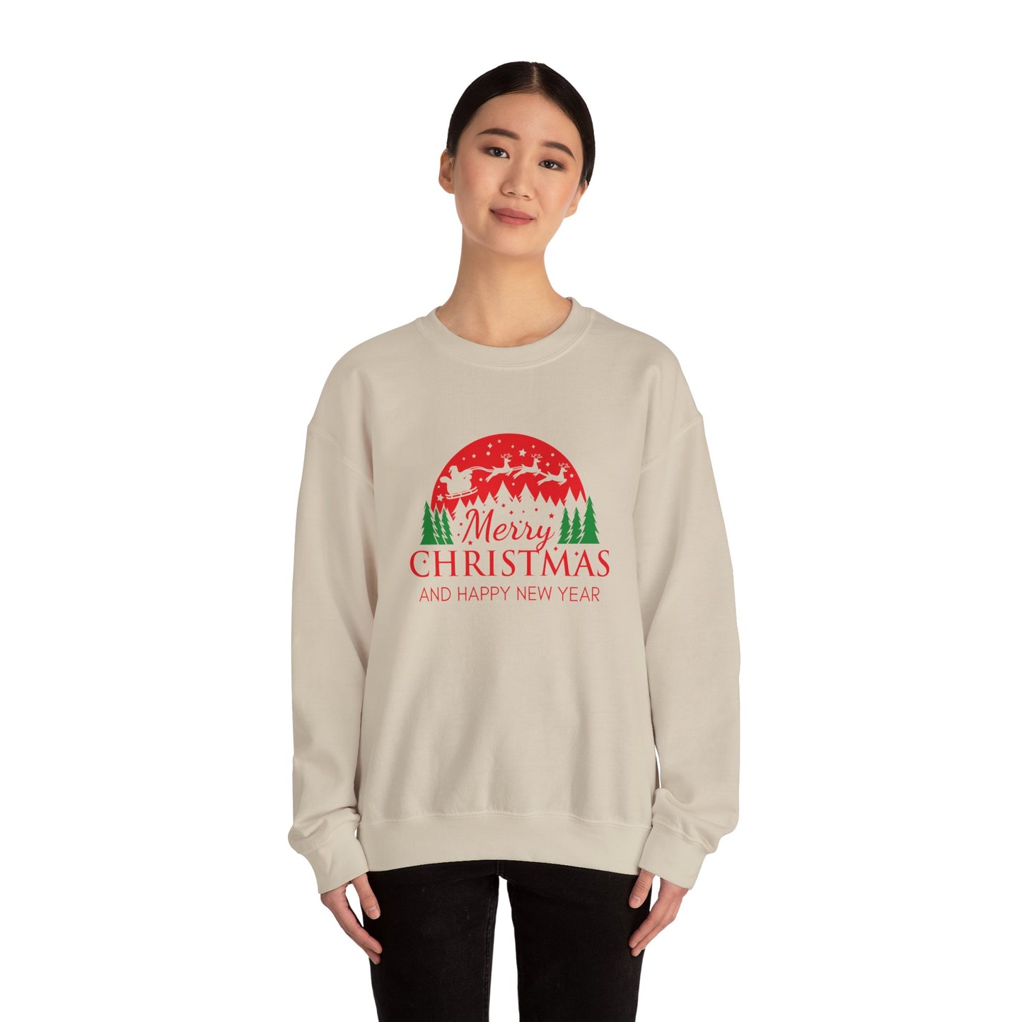 Merry Christmas Crewneck Sweatshirt, Cozy Holiday Sweatshirt, Winter Gift, Unisex Sweater, Christmas Celebration Apparel