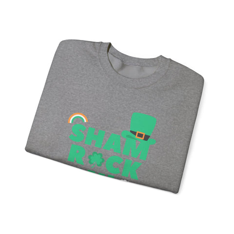 Sham Rock Unisex Sweatshirt, St. Patrick's Day Jumper, Lucky Clover Crewneck, Irish Holiday Pullover, Green Festival Top
