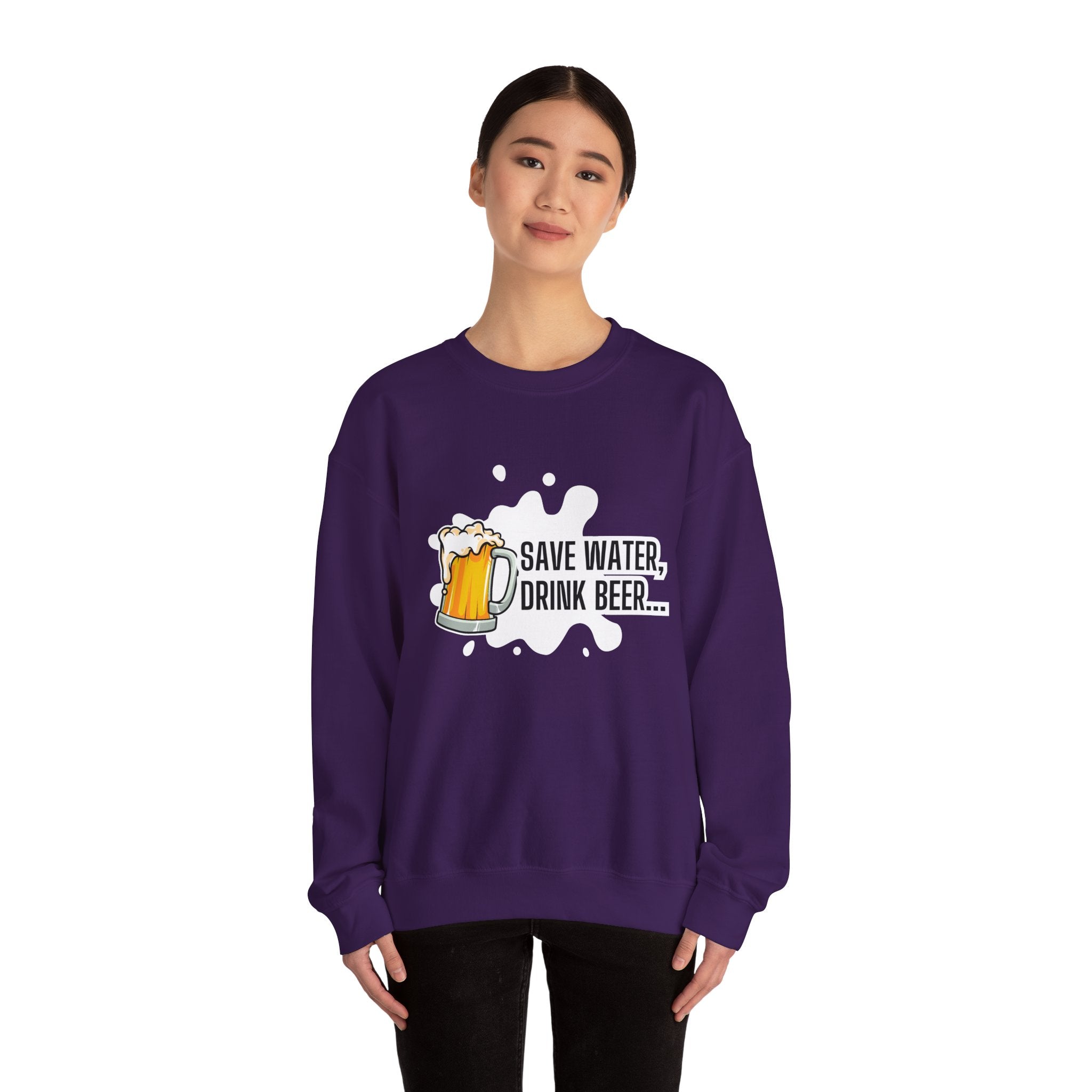 Humorous Beer Lover Sweatshirt, Save Water Drink Beer Crewneck, Gift for Beer Enthusiasts, Men's & Women's Apparel, Funny Drinking Top