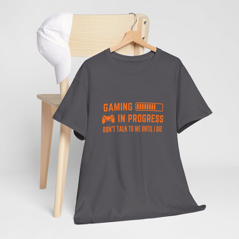 Gaming In Progress Unisex Heavy Cotton Tee, Gamer Gift, Funny Shirt, Birthday Present, Video Game Lover Tee, Casual Wear