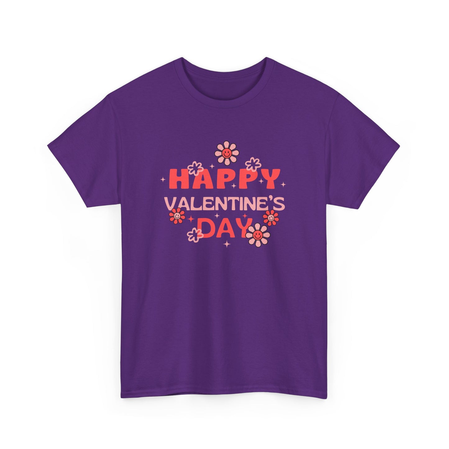 Happy Valentine's Day Unisex Heavy Cotton Tee, Romantic Gift, Casual Wear, Love T-Shirt, Seasonal Fashion, Self-Love Apparel