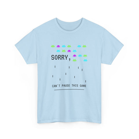 Retro Gamer Unisex Heavy Cotton Tee, Sorry Can't Pause This Game Shirt, Casual Wear T-Shirt, Fun Gaming Tee