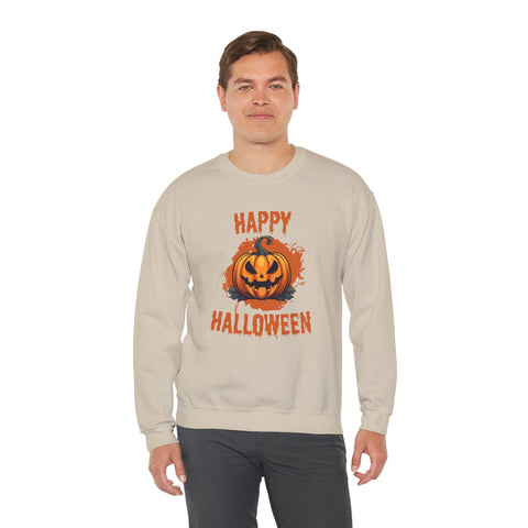 Halloween Pumpkin Crewneck Sweatshirt, Cozy Fall Sweater for Halloween, Unisex Sweatshirt, October Celebration Apparel