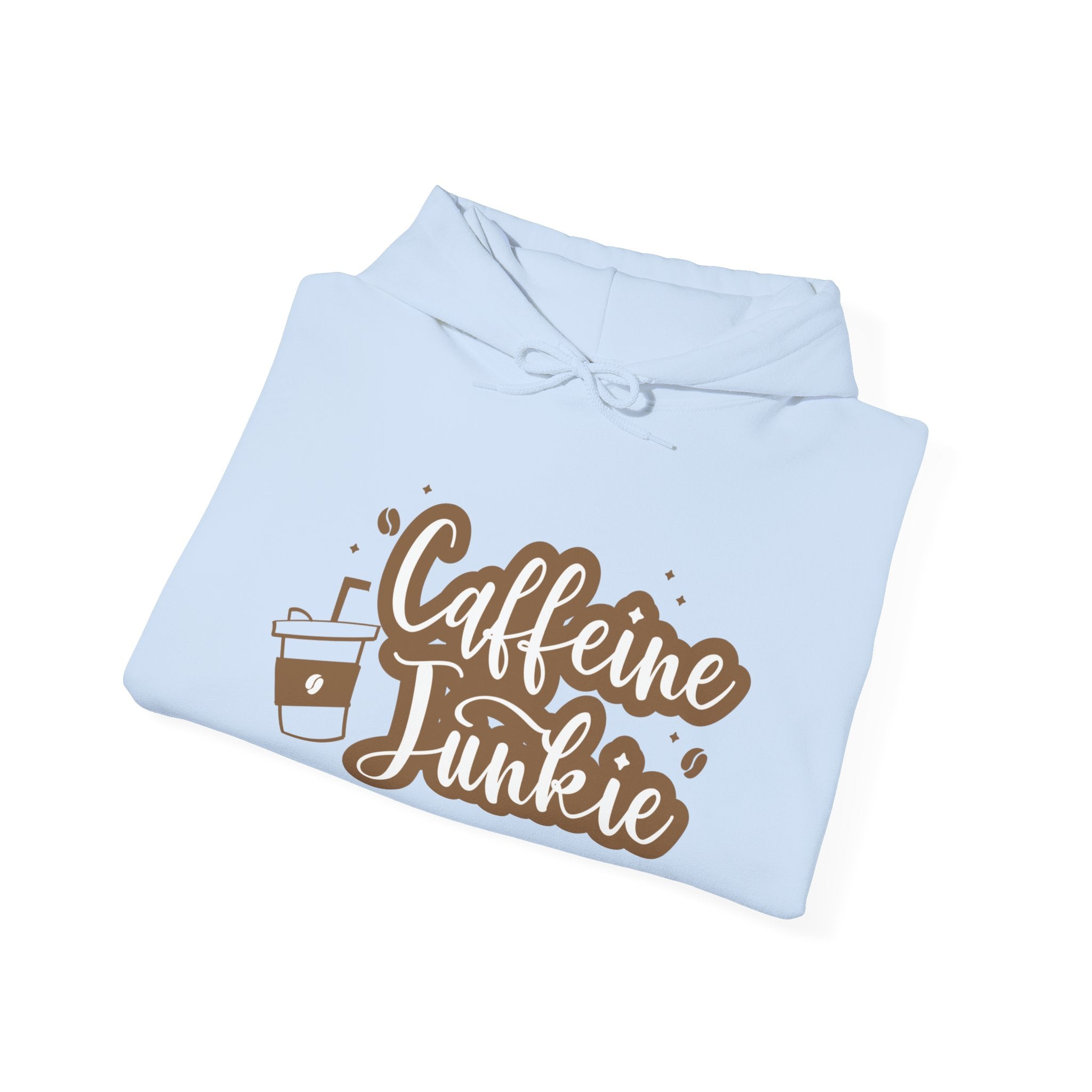 Caffeine Junkie Hoodie, Cozy Sweatshirt for Coffee Lovers, Gift for Baristas and Students, Perfect for Relaxing Evenings
