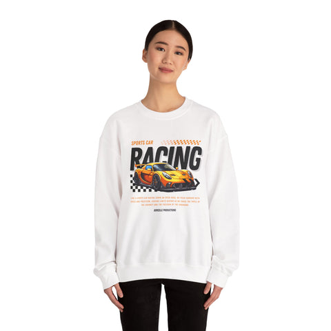 Sporty Racing Sweatshirt for Car Enthusiasts, Unisex Crewneck Pullover, Perfect for Racing Events, Casual Wear