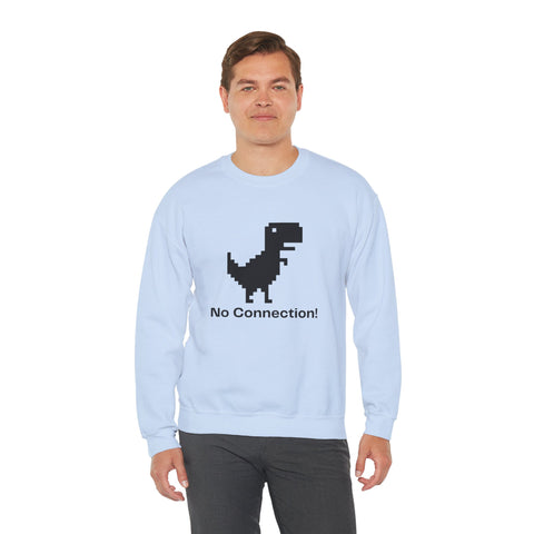 Funny Dinosaur No Connection Sweatshirt, Unisex Crewneck, Gamers Gift, Perfect for Tech Lovers and Online Students, Birthday Gift, Everyday